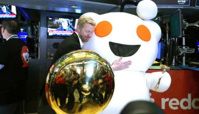 Reddit’s stock price surges on its first day of trading