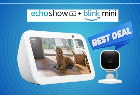 Echo Show 5 (3rd Gen) with Blink Mini Glacier Now Available for $54.99