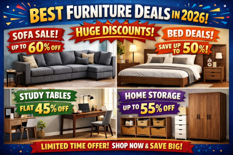 “Best furniture deals 2026 sofa bed study table home storage discounts”Generation_simple_compose_01kmyr56ygef7957hqmxfz62wn