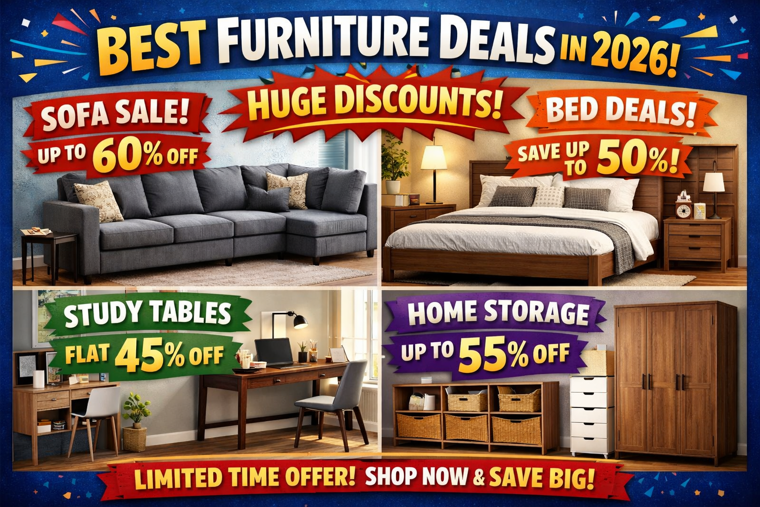 “Best furniture deals 2026 sofa bed study table home storage discounts”Generation_simple_compose_01kmyr56ygef7957hqmxfz62wn